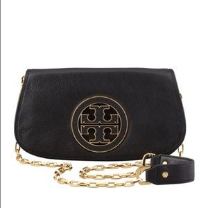 NWT Tory Burch Amanda Miller Black Leather Bag